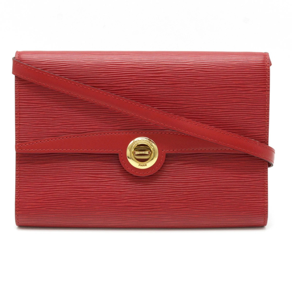 Louis Vuitton Epi Arche Shoulder Bag Pochette Clutch Crossbody Castilian Red